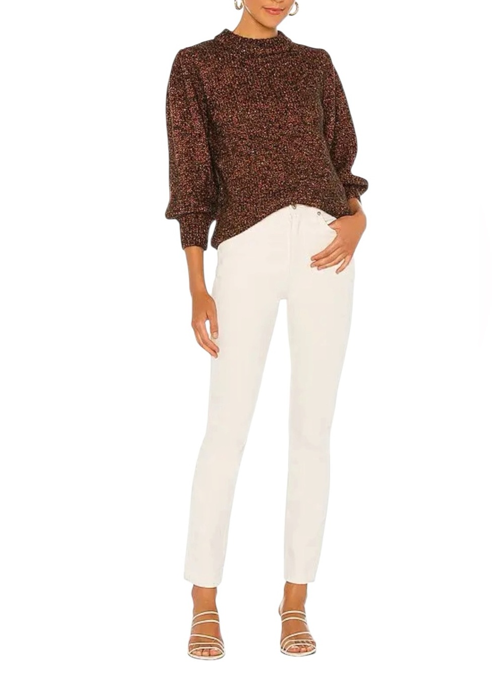 Anine Bing Rosalind Sweater Chunky Balloon Puffed Sleeves Alpaca Blend - Picture 4 of 15